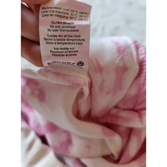 NWT Sundry Womens Tie Dye Jogger Pant Small Size 1 Pink Pockets High Rise $189 - Picture 10 of 10